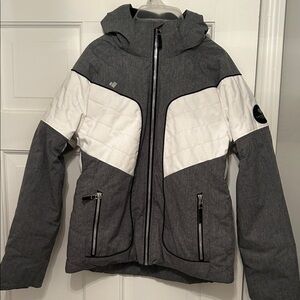 Obermeyer Charcoal and White Kids Puffer Jacket teen  SZ 14-16